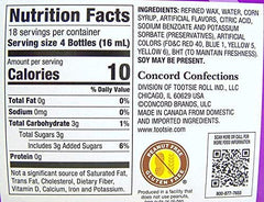 Nik-L-Nip mini drinks candy serving idea image, snackable wax bottle treat.