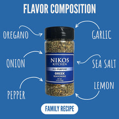 Nikos Kitchen gyros spice rub on meat elevating grilled wraps.