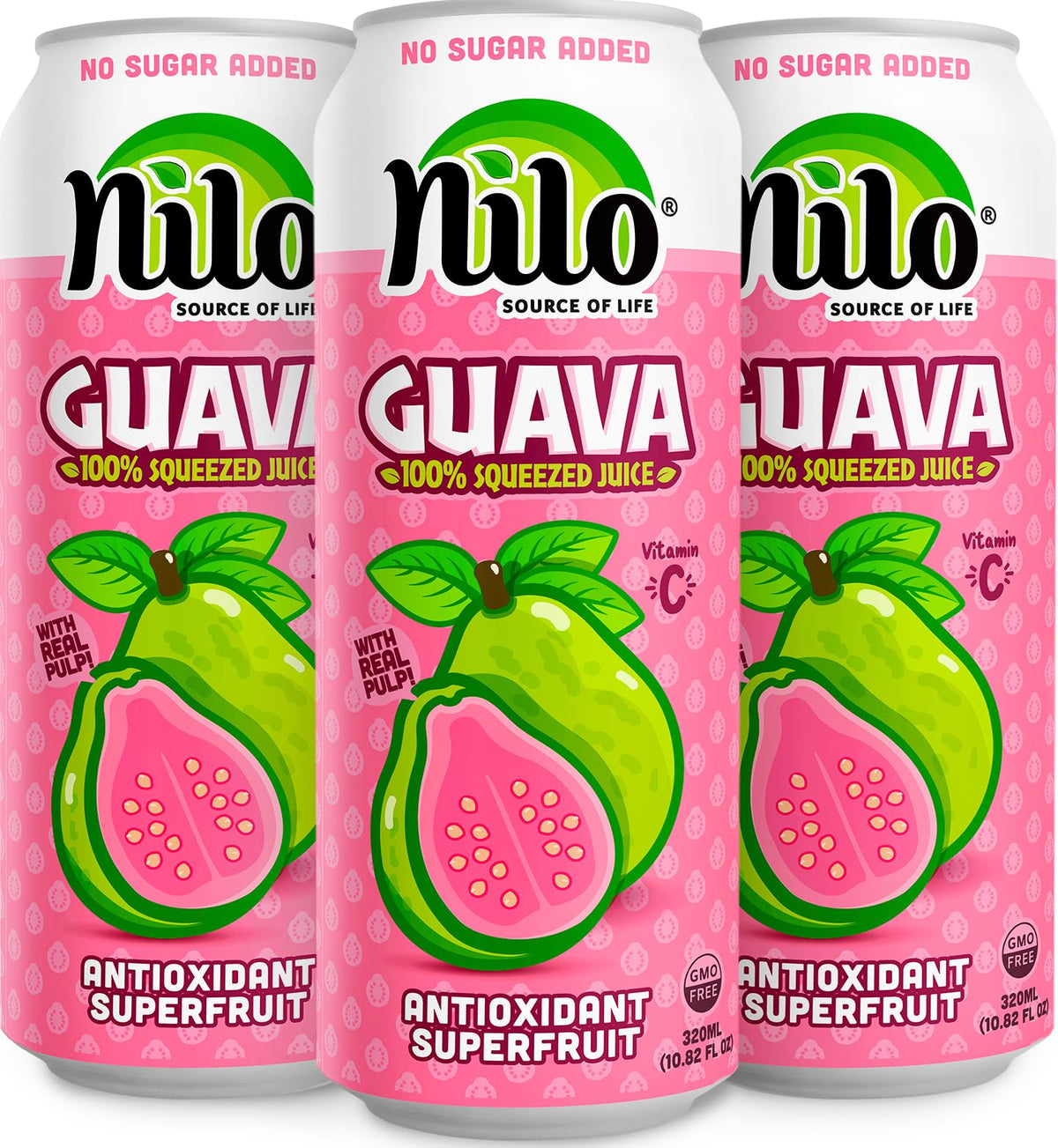 NILO Pink Guava Juice bottle with pulp for a refreshing sip.
