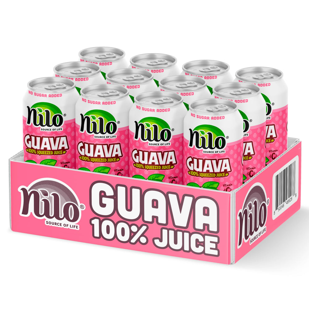 Close-up of real guava pulp in NILO Pink Guava Juice.