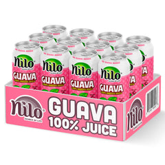 Close-up of real guava pulp in NILO Pink Guava Juice.