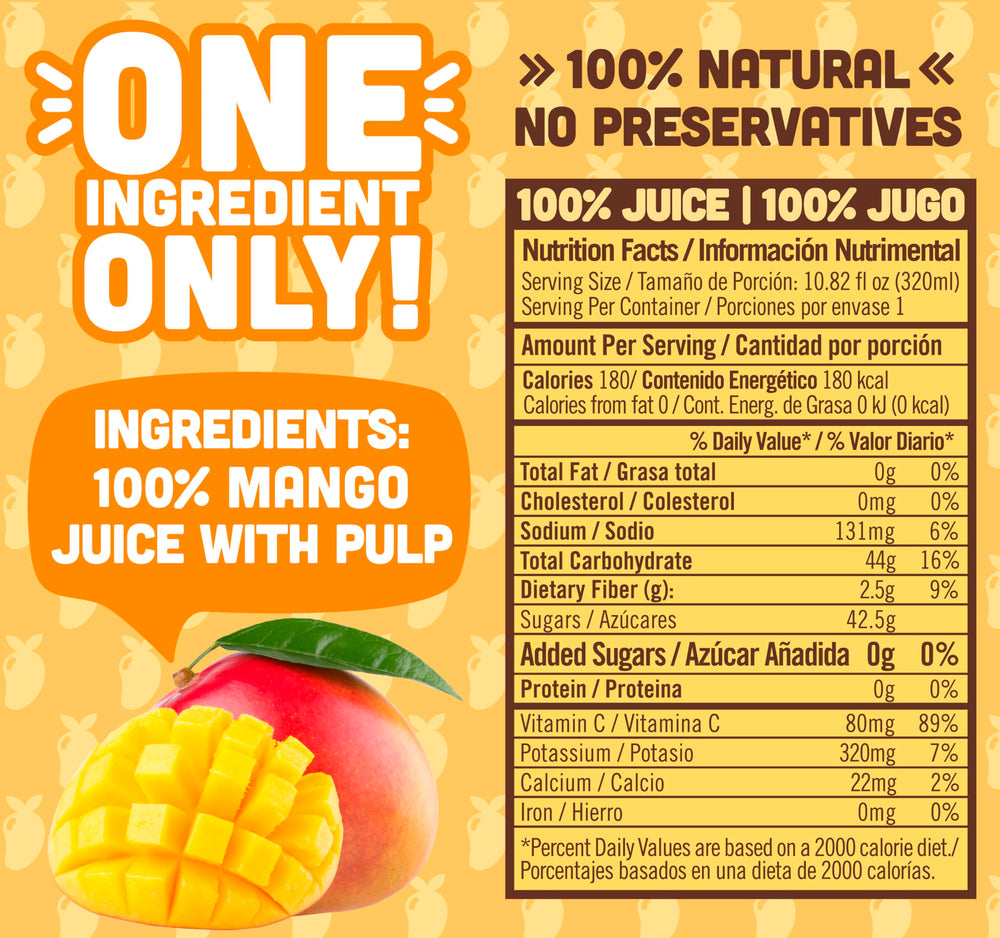 NILO Mango Juice 12-pack display highlights convenient, ready-to-go tropical flavor.
