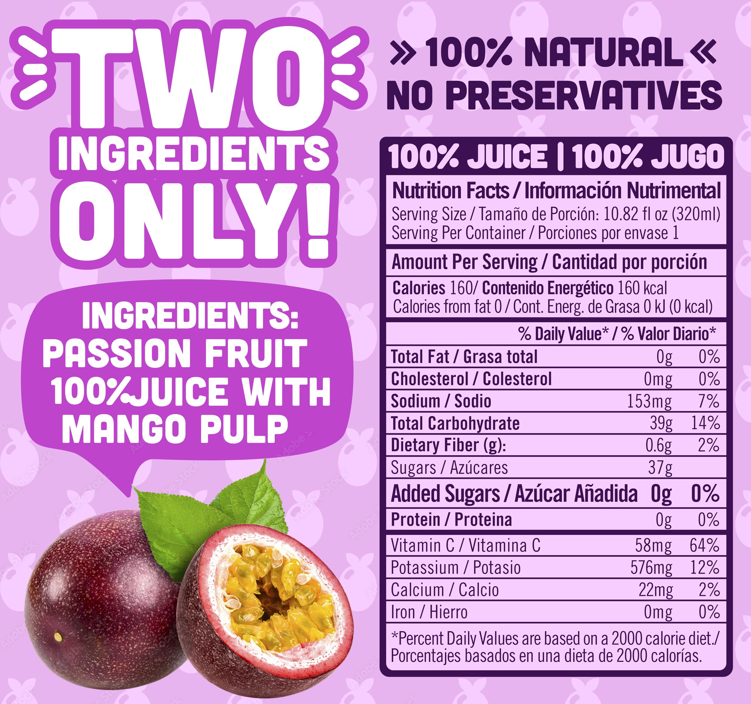 NILO Passion Fruit Juice with mango pulp close-up showing real fruit texture.