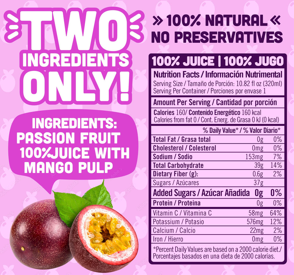 NILO Passion Fruit Juice with mango pulp close-up showing real fruit texture.