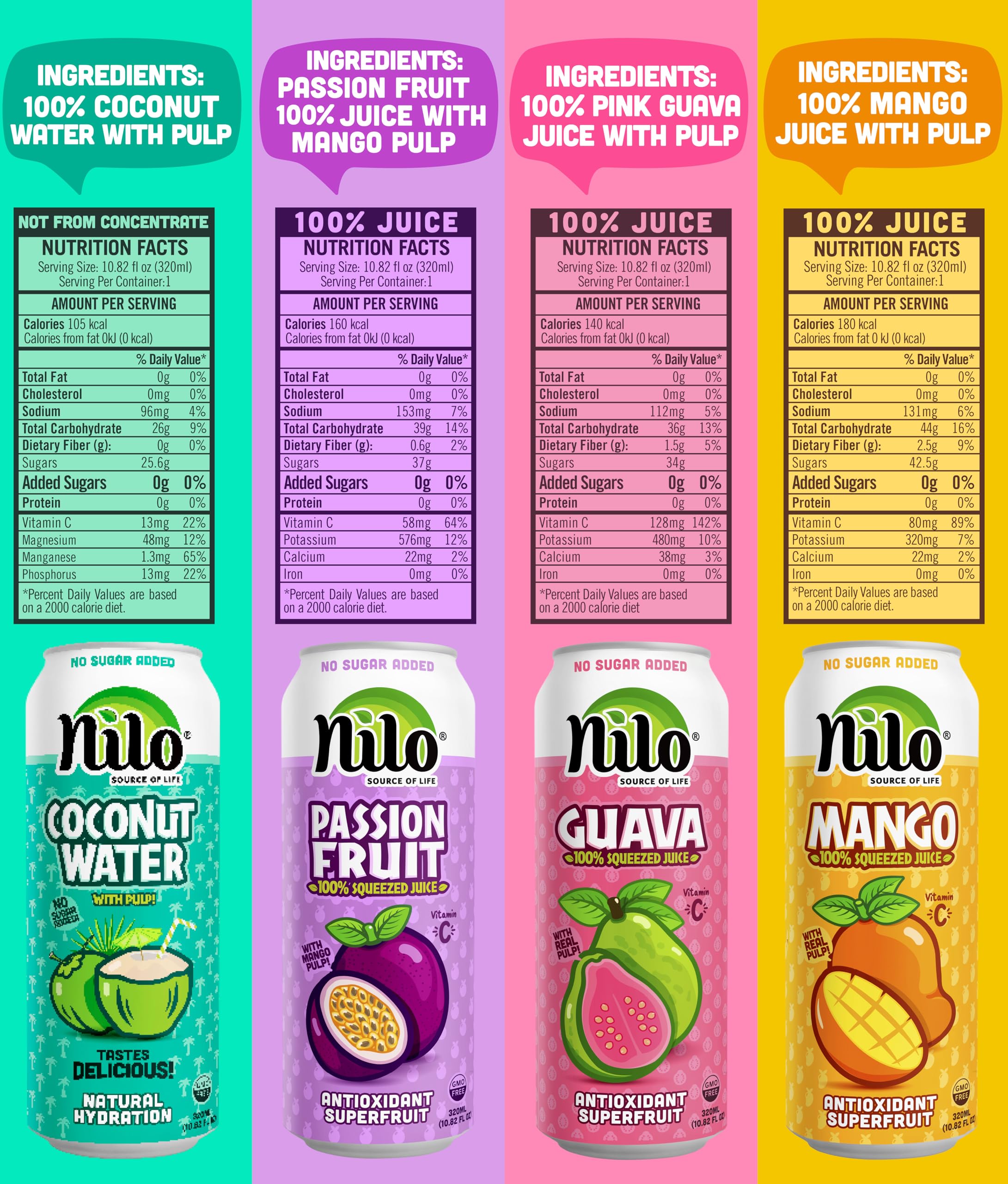 NILO guava juice in a glass revealing fresh tropical flavor.