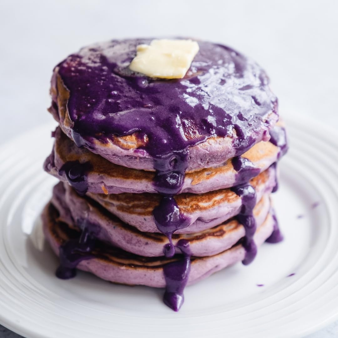 Ninong’s Dessert Lab Ube Pancake Mix 1 lb bag for pantry-friendly convenience.