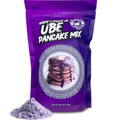Ninong’s Dessert Lab Ube Pancake Mix package front showing real ube flavor for vibrant breakfasts.