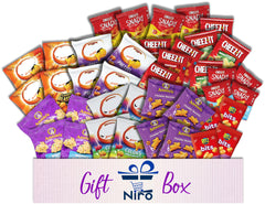 Niro cheese crackers variety pack close-up with crisp, golden crackers.