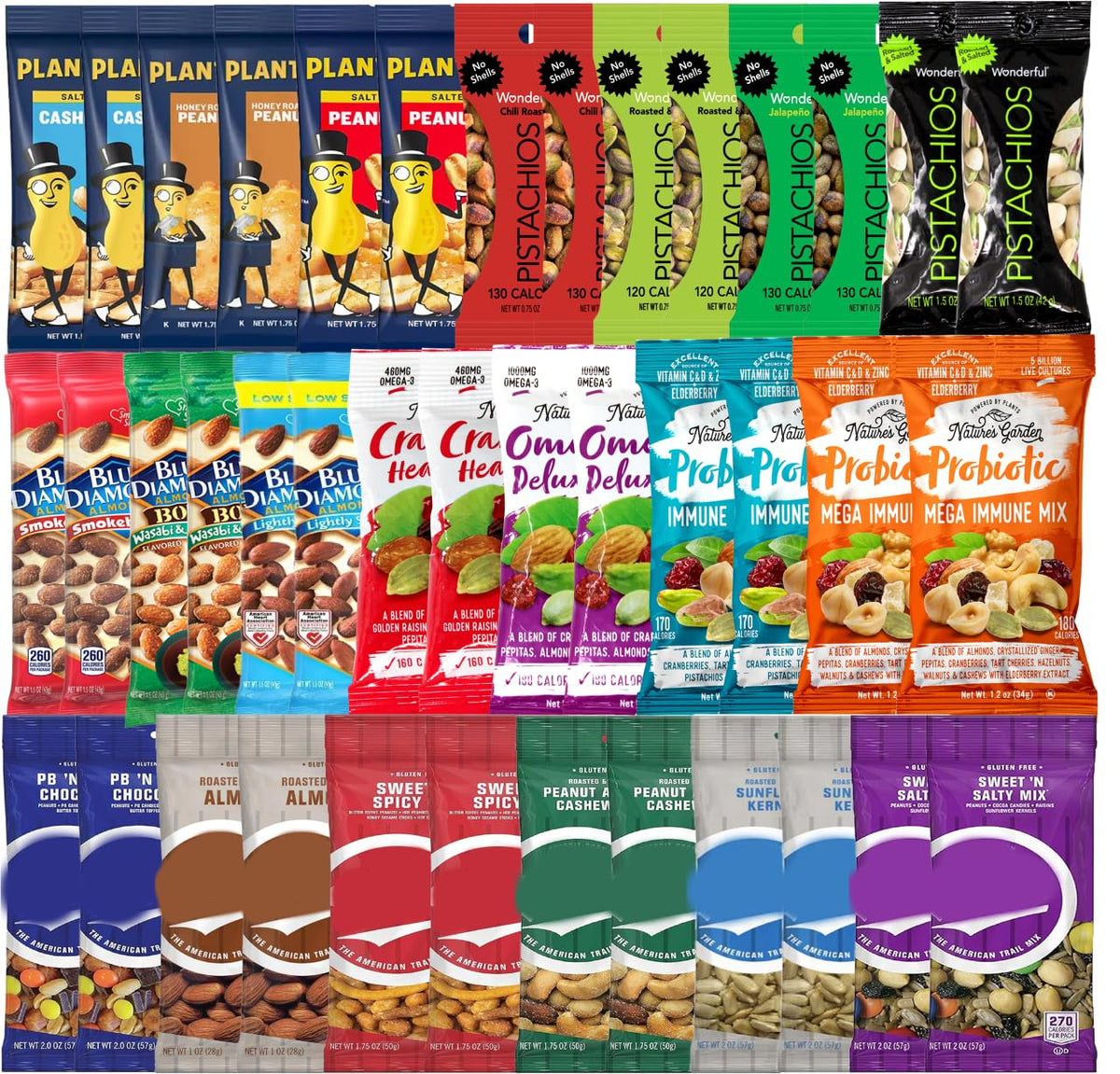 Niro gift basket with 40 trail mix packs, ideal for gifting and sharing