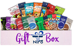 Niro trail mix variety pack shows 20 flavors in a convenient gift-ready box