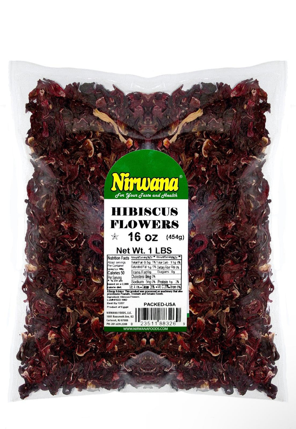 Nirwana premium dried hibiscus whole flowers for vibrant tea and herbal blends.