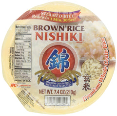 Nishiki cooked brown rice pack6 front view for easy meal prep