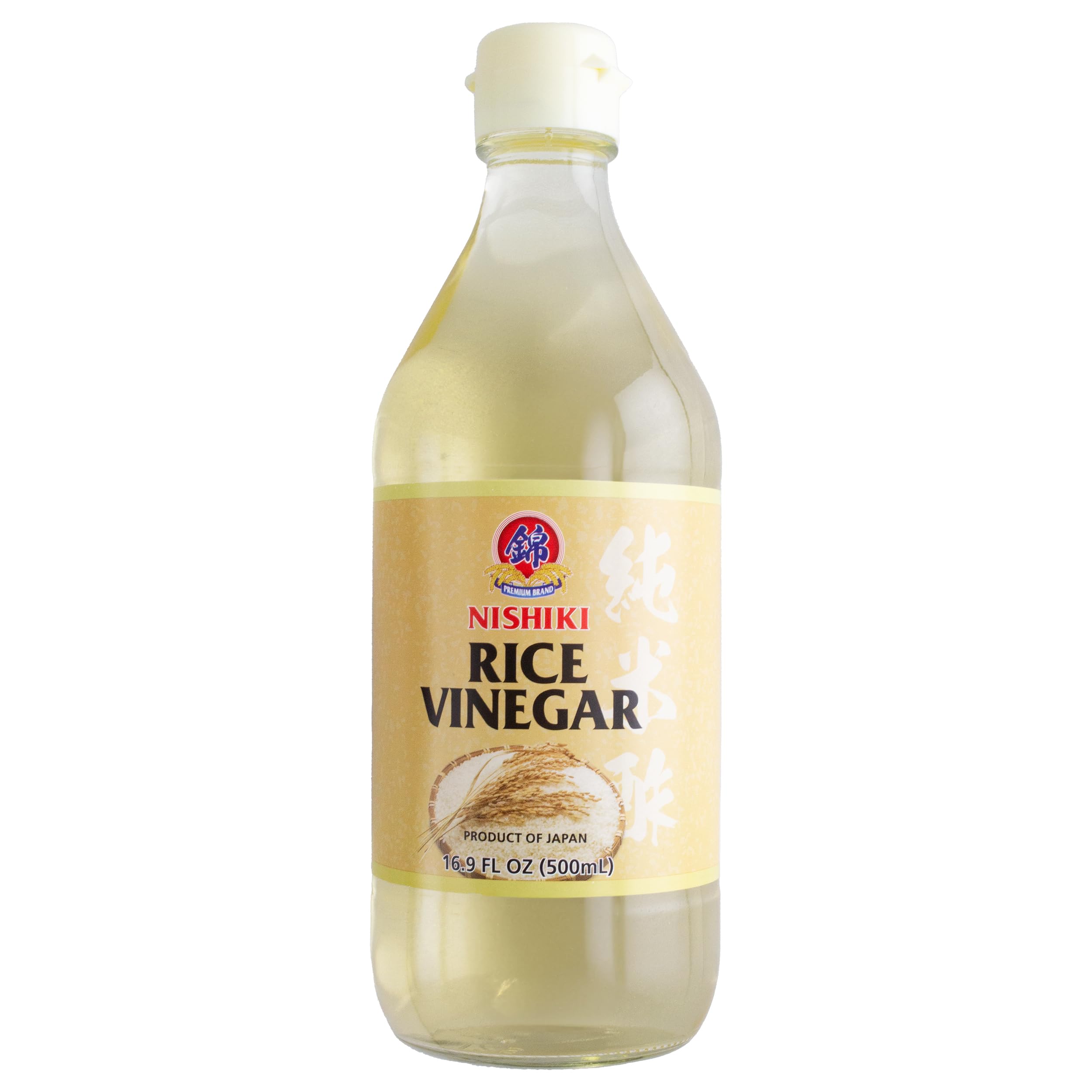 Nishiki Rice Vinegar bottle front view, ideal for everyday dressings.