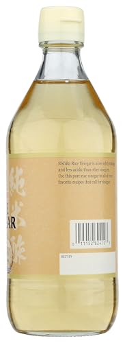 Nishiki Rice Vinegar bottle on kitchen counter ready for cooking.
