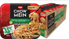 NISSIN Chow Mein Teriyaki Vegetable tray ready in minutes for a quick meal