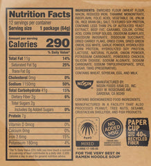 Nissin Cup Noodles Beef Flavor microwave-cup; convenient heat-and-eat solution.
