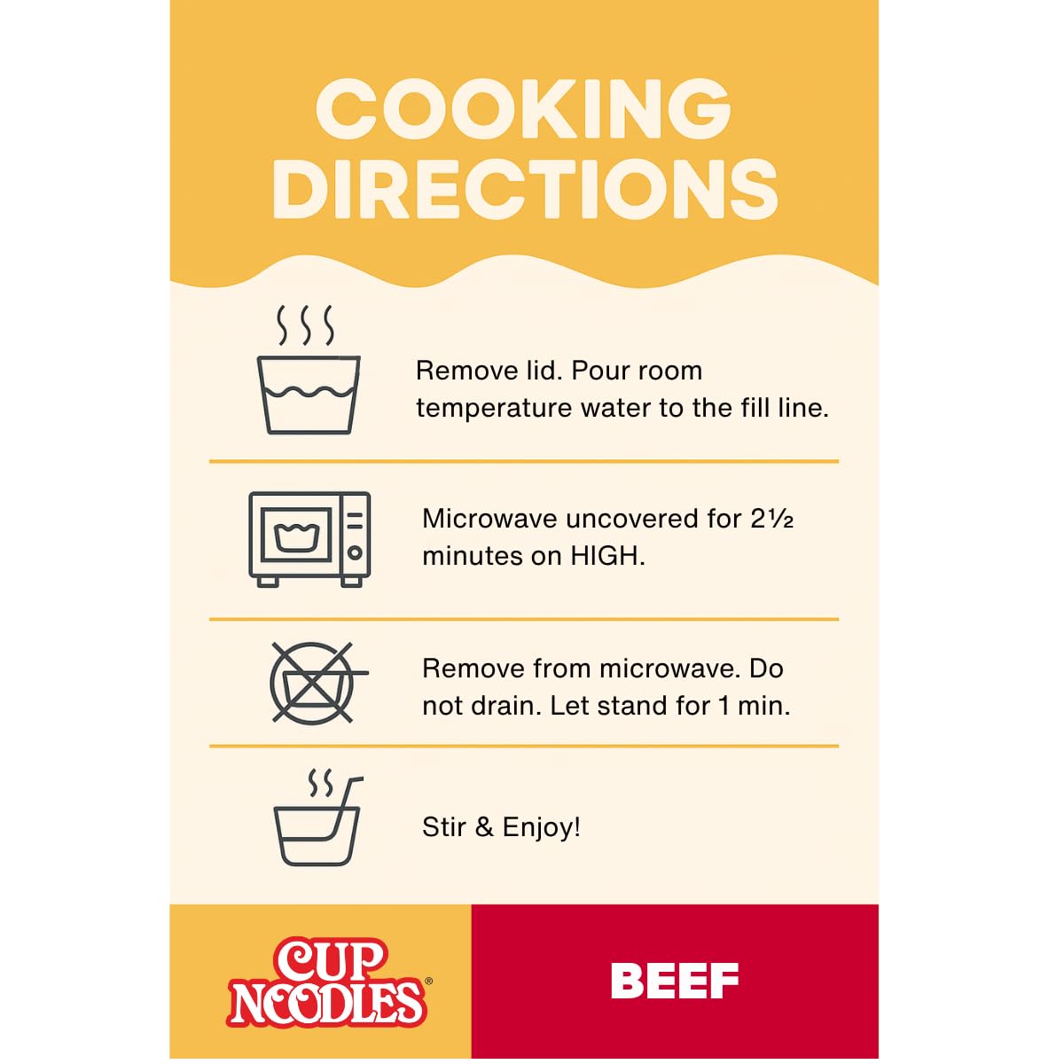 NISSIN Cup Noodles Protein Beef 16g badge — protein at a glance.