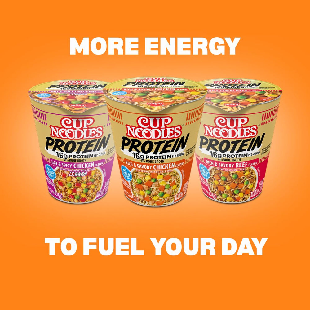 NISSIN Cup Noodles Protein pantry-pack, ready-to-go meals for busy days