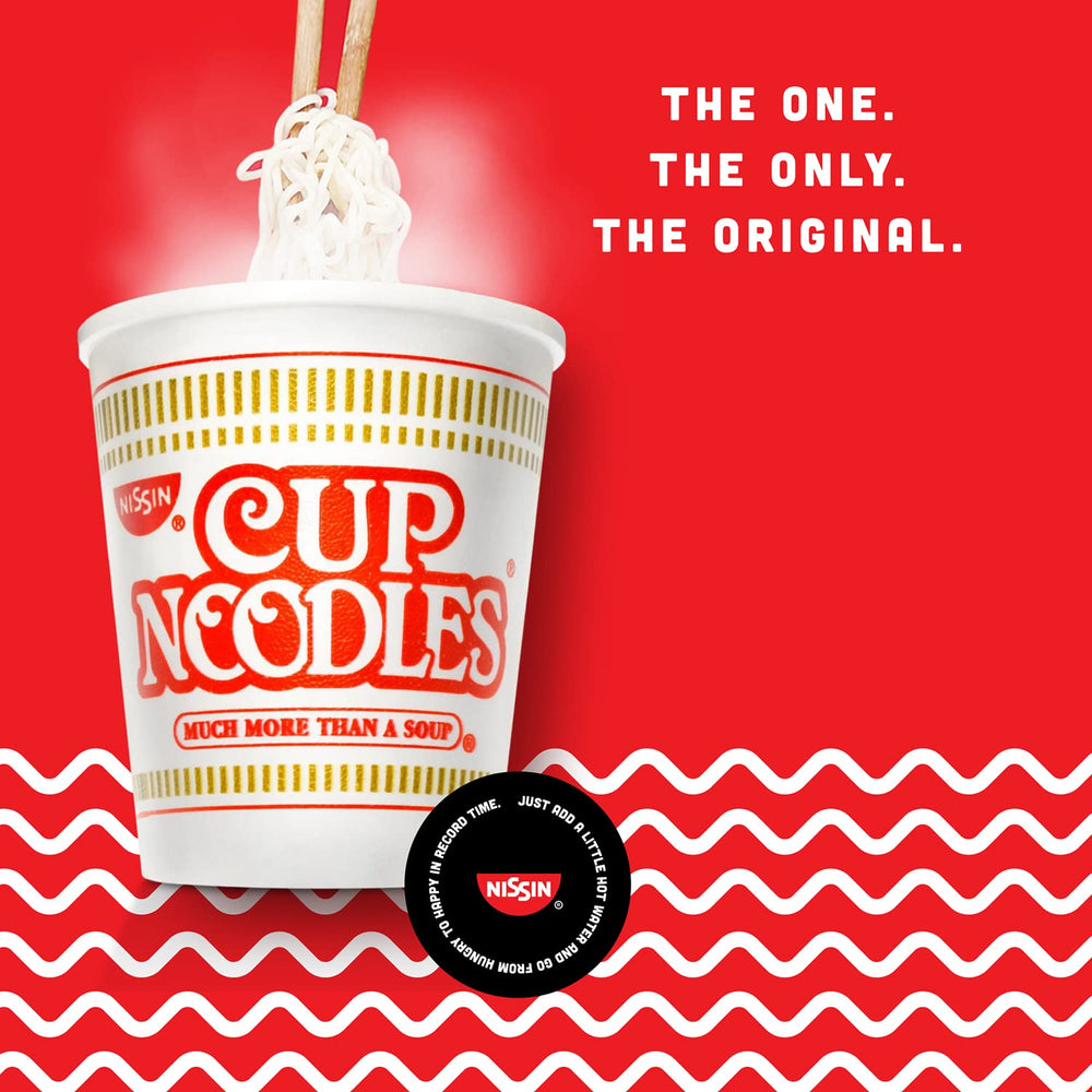 Nissin Cup Noodles Seafood bulk pack, great pantry stock for cravings.