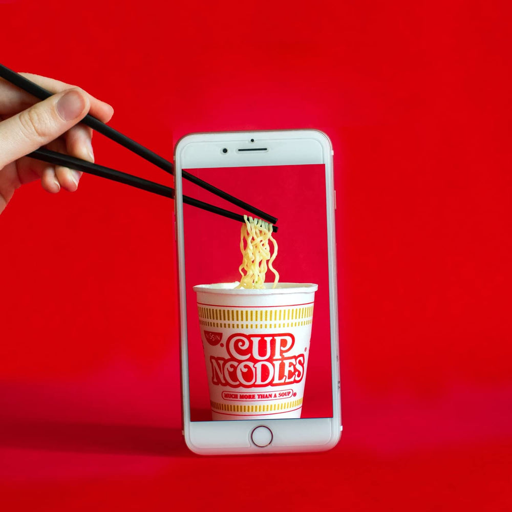Nissin Cup Noodles Seafood serving suggestion, ideal for quick lunches on the go.