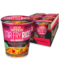 NISSIN Cup Noodles Stir Fry rice-noodles 6-pack, convenient single-serving meals.