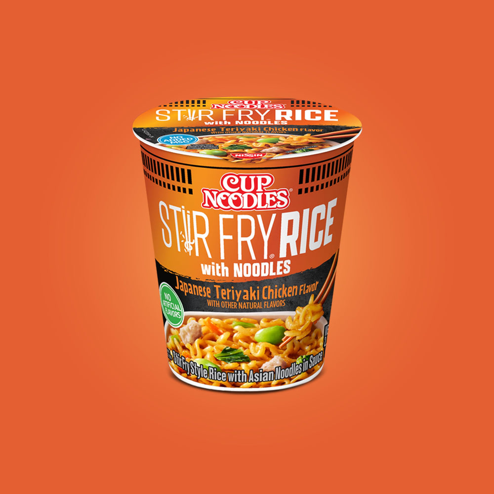 nissin teriyaki chicken rice-noodle mix delivers satisfying aroma