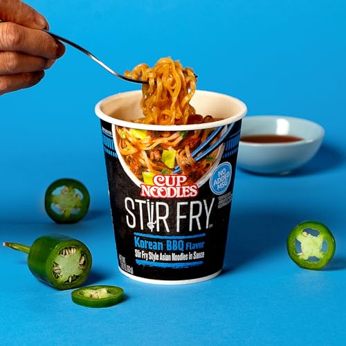 Nissin Cup Noodles with green beans and cabbage, a quick weeknight option.