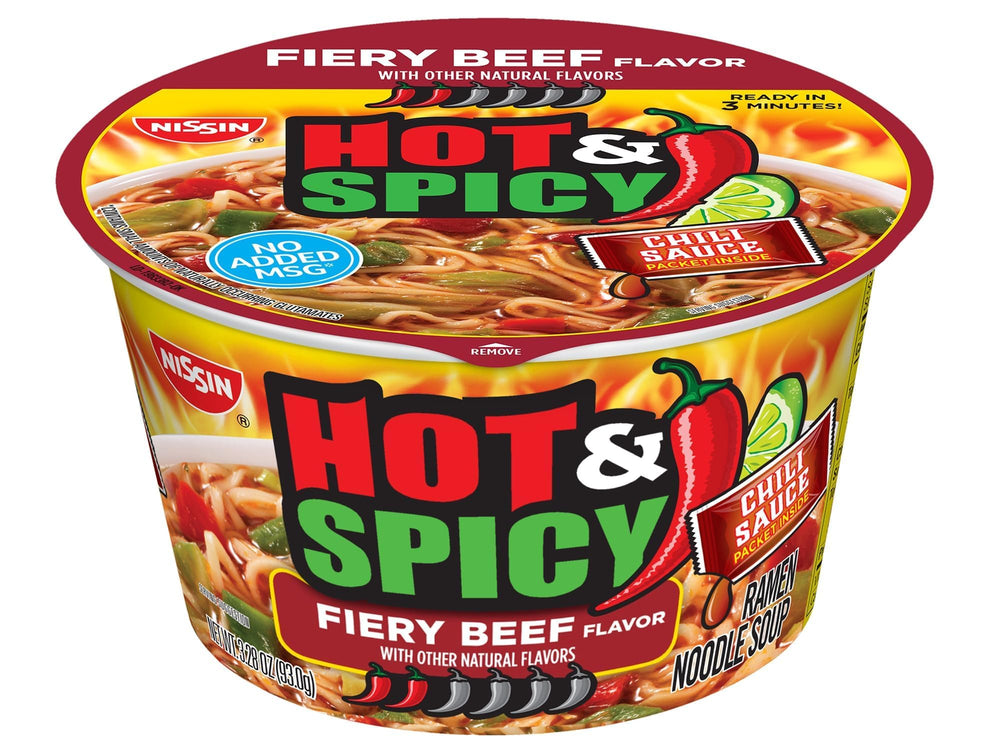 Nissin Hot and Spicy ramen no added MSG option