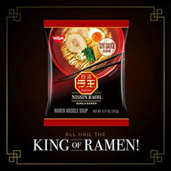 NISSIN RAOH six-pack packaging highlights convenient, quick gourmet ramen
