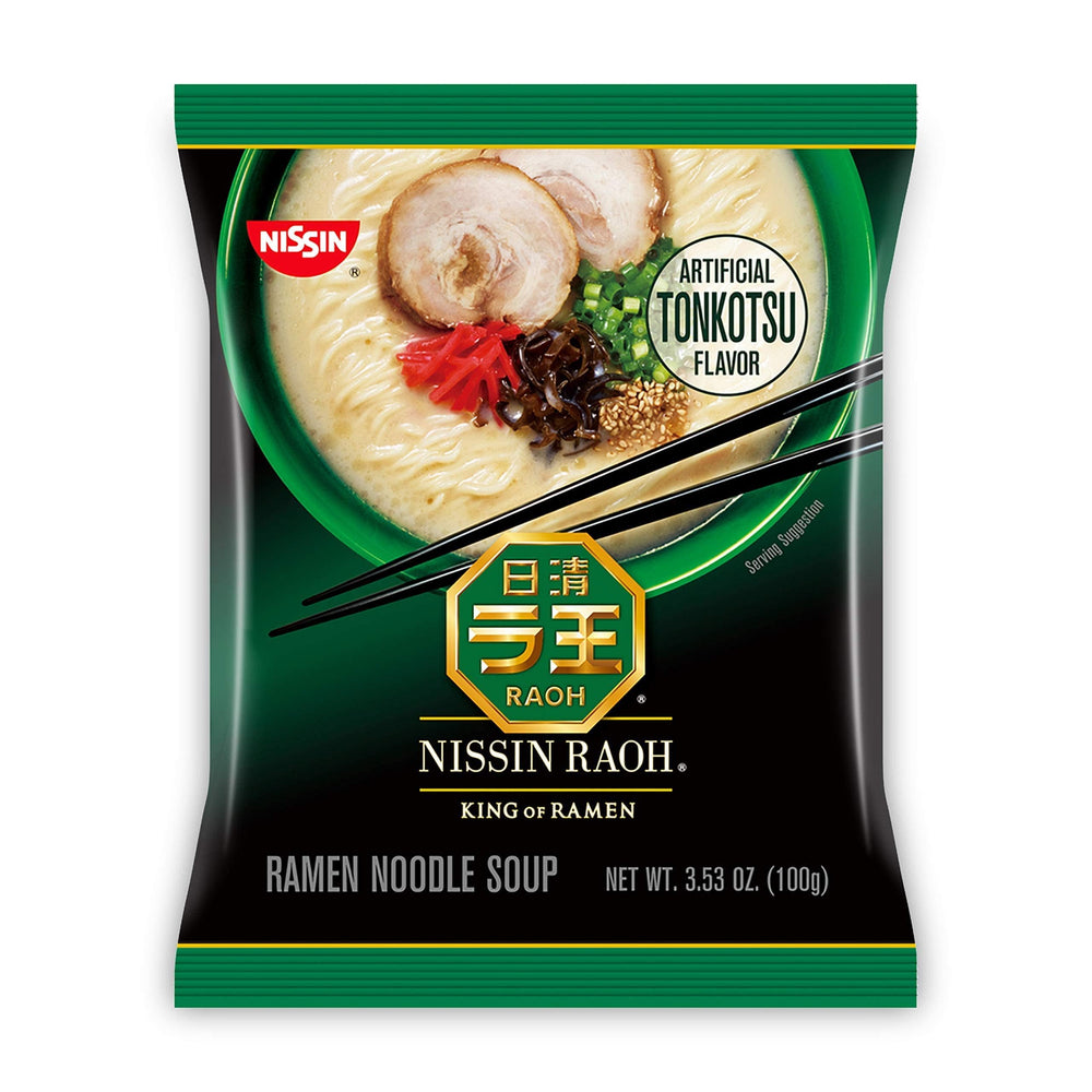 Nissin RAOH Tonkotsu six-pack box perfect for pantry stock.