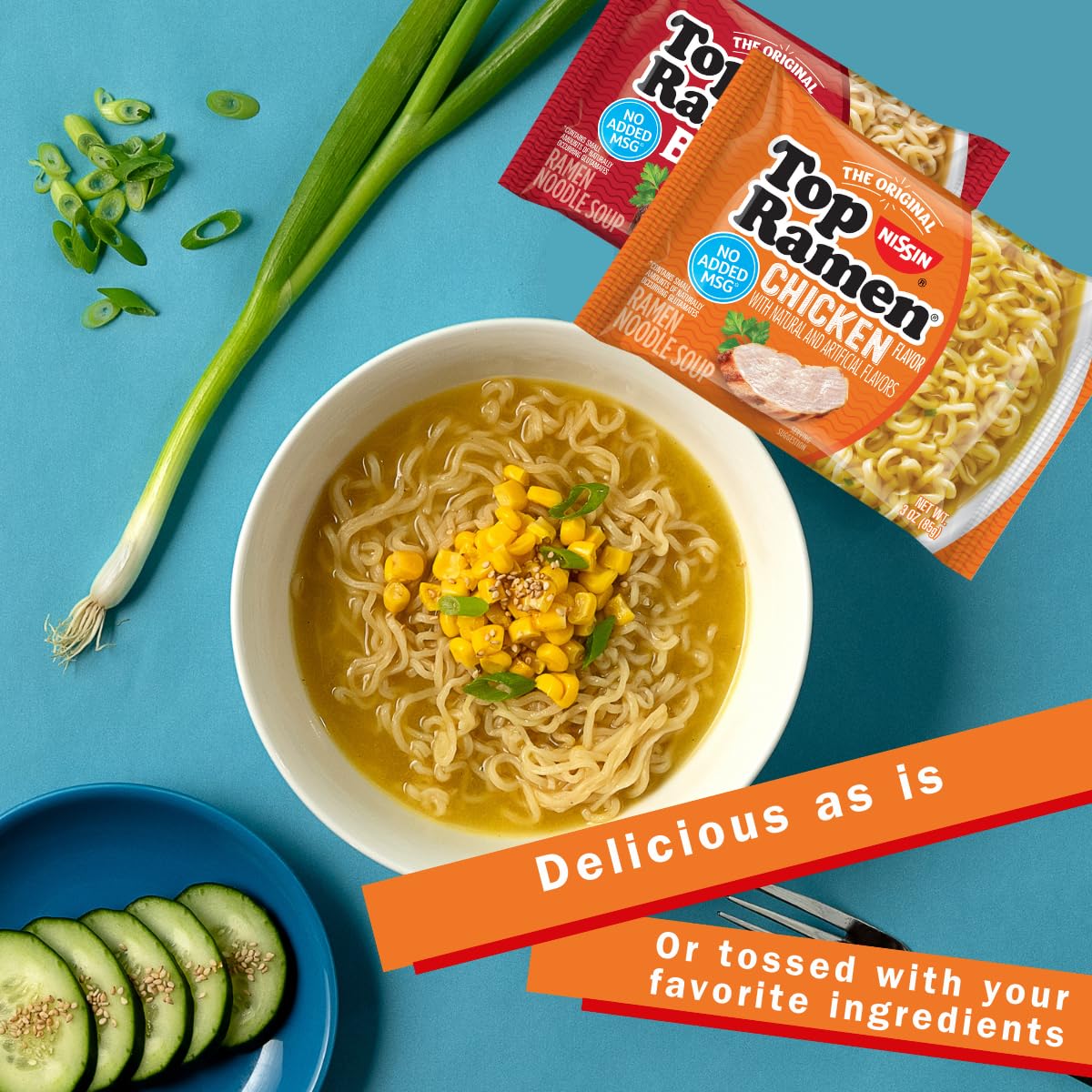 Nissin Top Ramen 48-pack packaging ready for bulk pantry