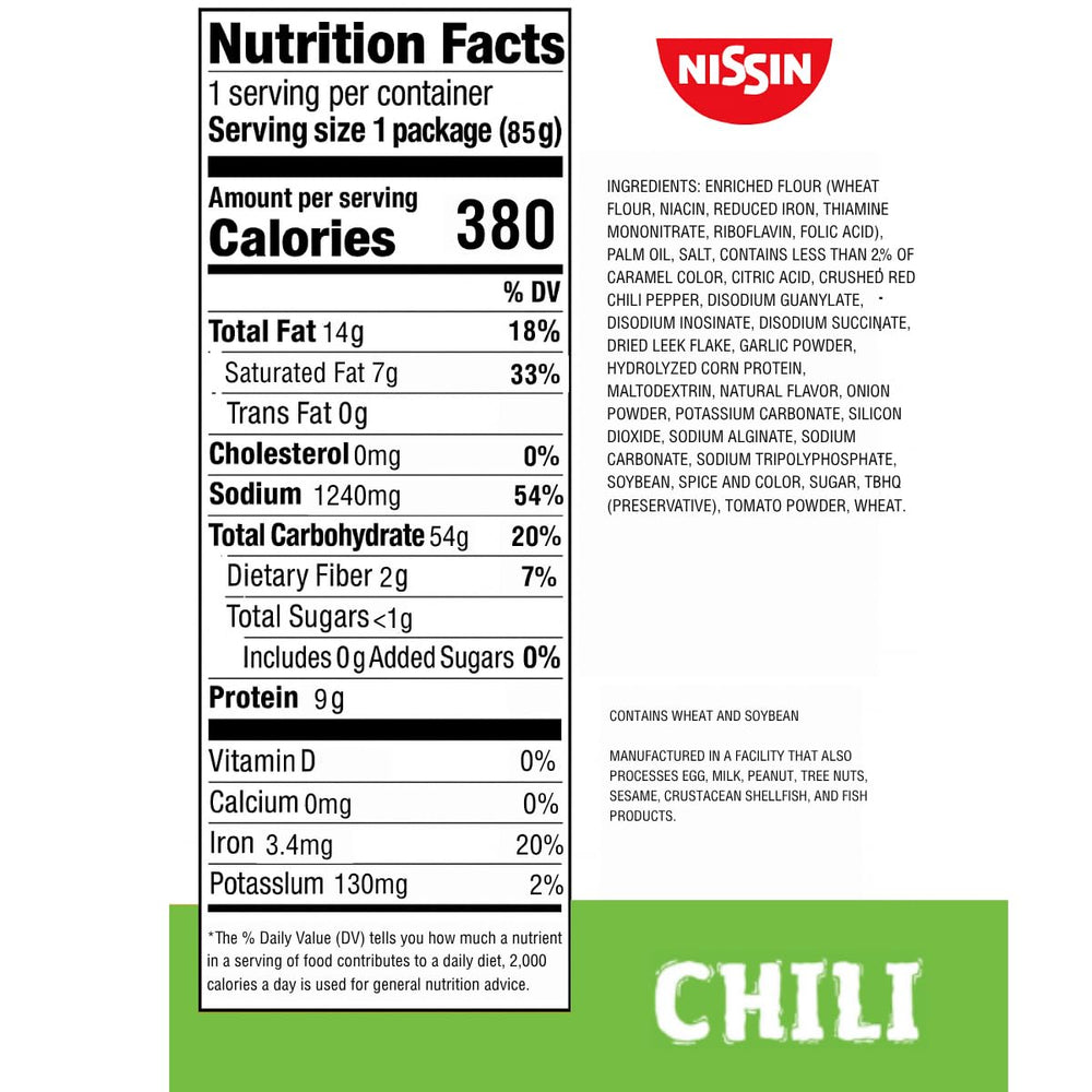 Nissin Top Ramen Chili bowl steaming in minutes.