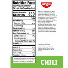 Nissin Top Ramen Chili bowl steaming in minutes.