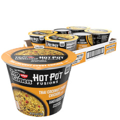 NISSIN Top Ramen Hot Pot Fusion bowl steaming with bok choy for quick meals