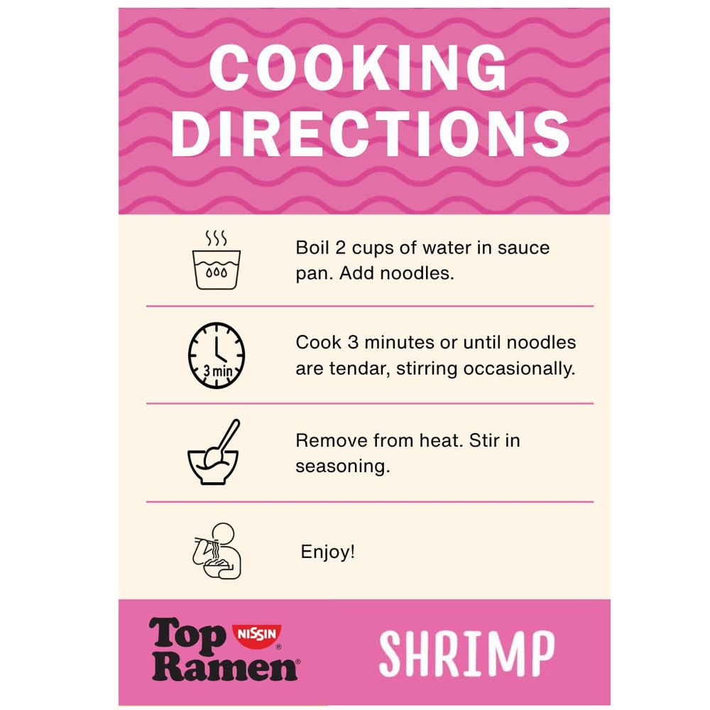 NISSIN Top Ramen microwave-friendly pack supports on-the-go meals.