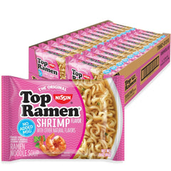 NISSIN Top Ramen Shrimp flavor pack for quick weeknight meals.