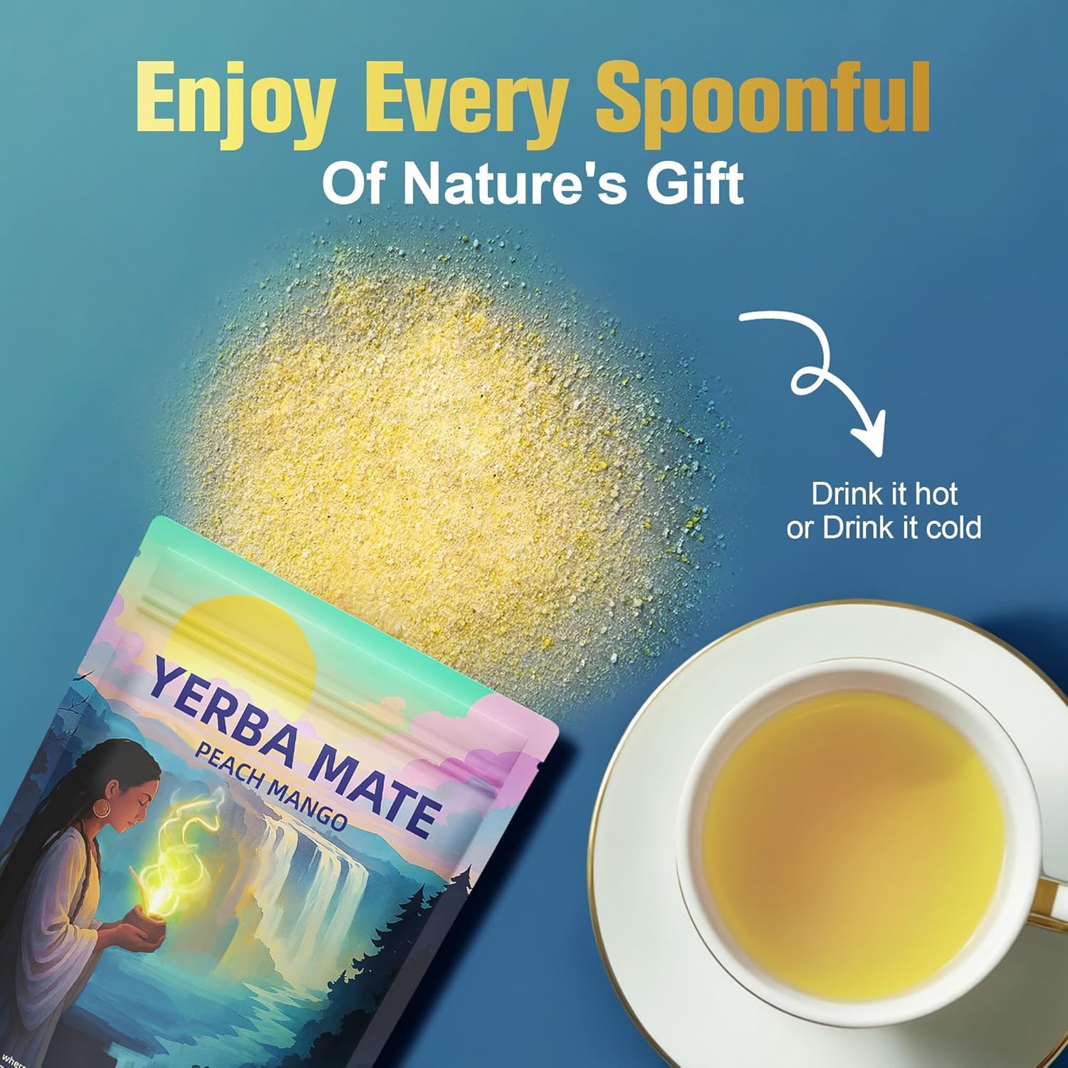 NIUSISE Yerba Mate Instant Tea probiotic label highlights gut-friendly ingredients