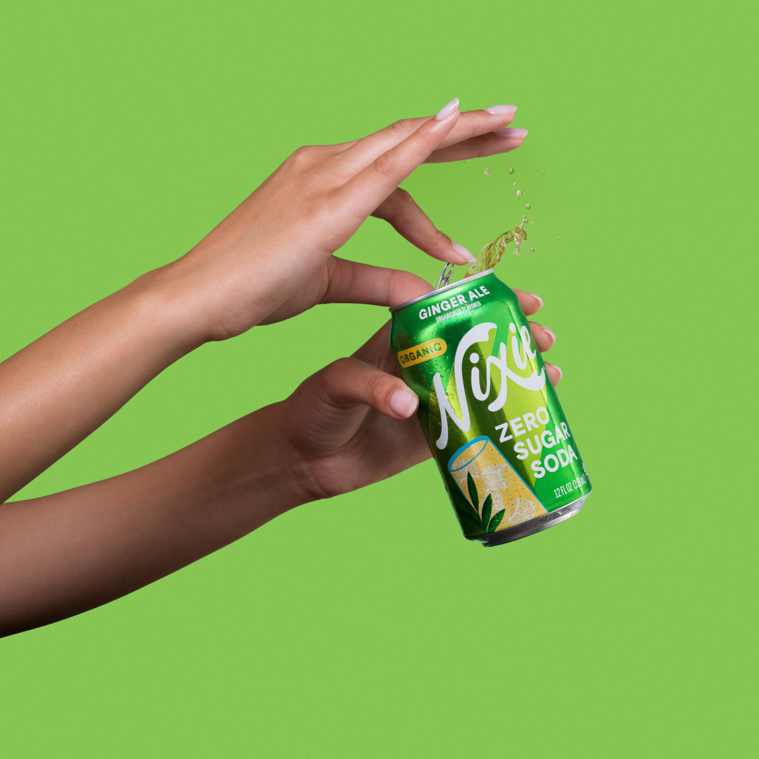 Nixie caffeine-free sparkling ginger ale can for anytime refreshment