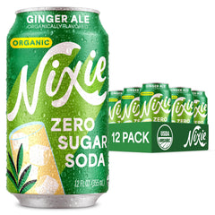 Nixie organic zero sugar ginger ale can for calorie-free refreshment