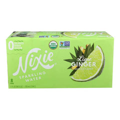 Nixie Sparkling Water Organic Lime Ginger bottles showing calorie-free refreshment