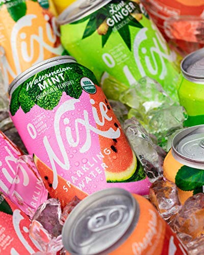 Nixie Sparkling Water Watermelon Mint pour into glass capturing fizz and aroma