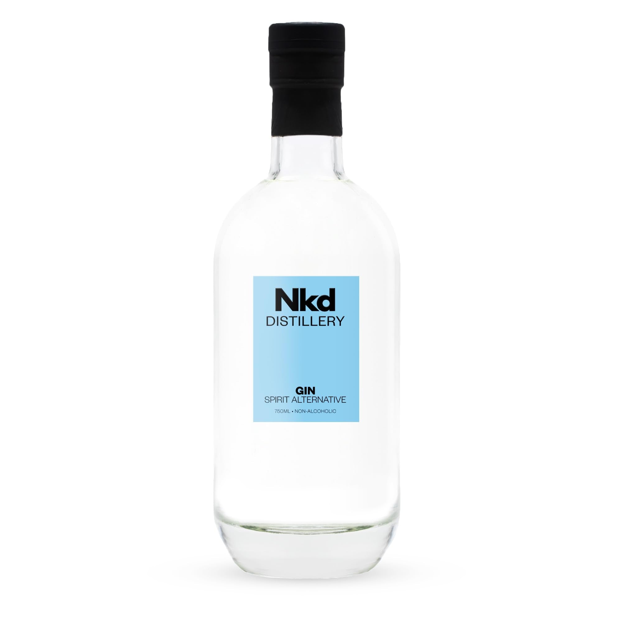 NKD Distillery NKD Gin Non-Alcoholic Spirit bottle front highlighting citrus-forward aroma for cocktails.