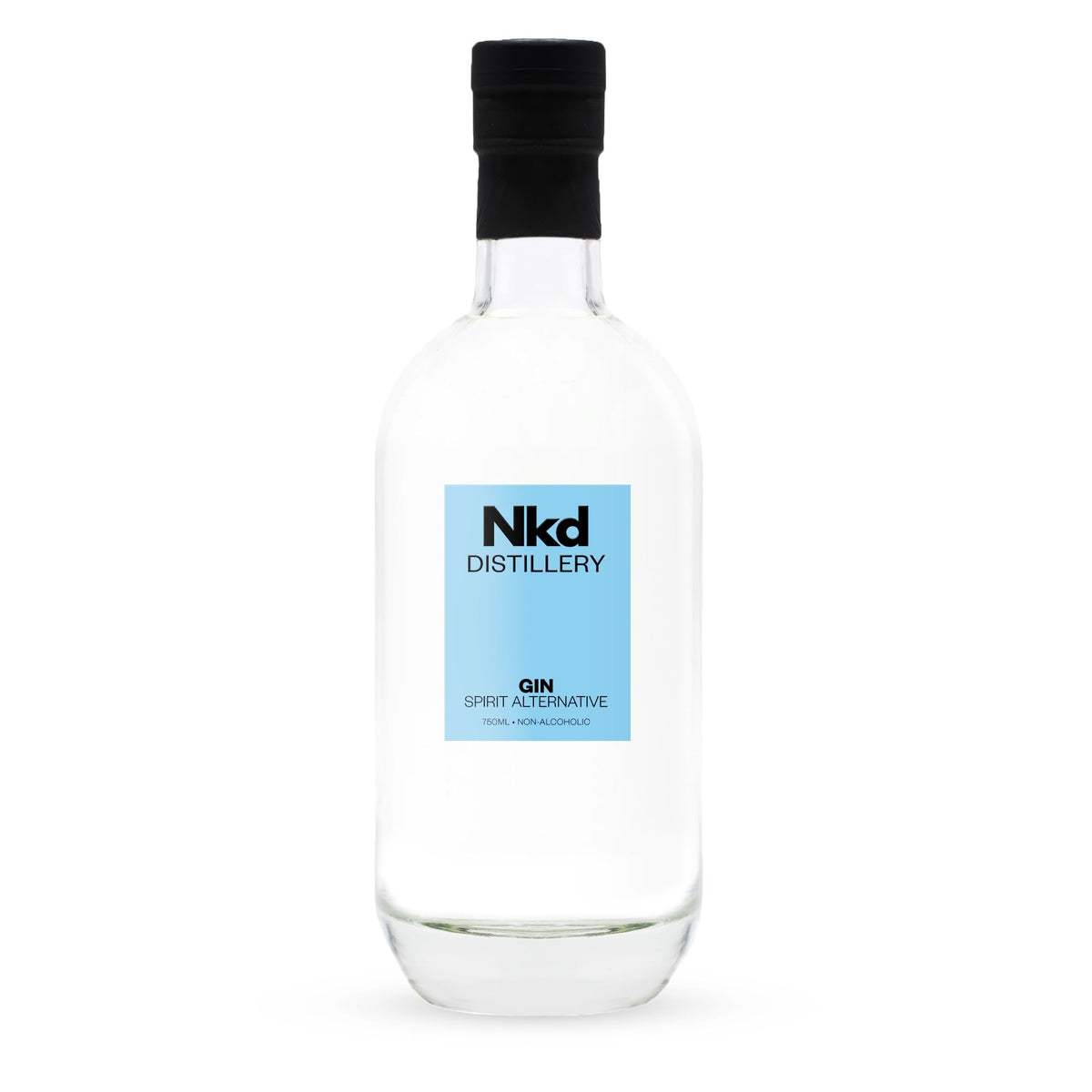 NKD Distillery NKD Gin Non-Alcoholic Spirit bottle front highlighting citrus-forward aroma for cocktails.