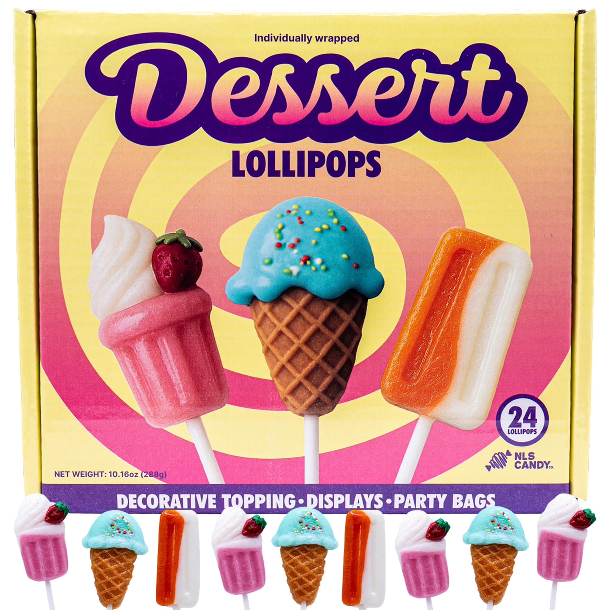 NLS Candy Co Dessert Lollipops Milkshake design ideal for celebrations and photos
