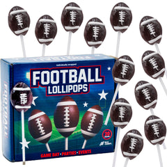 NLS Candy Co football lollipops 20-pack display for easy game-day sharing.