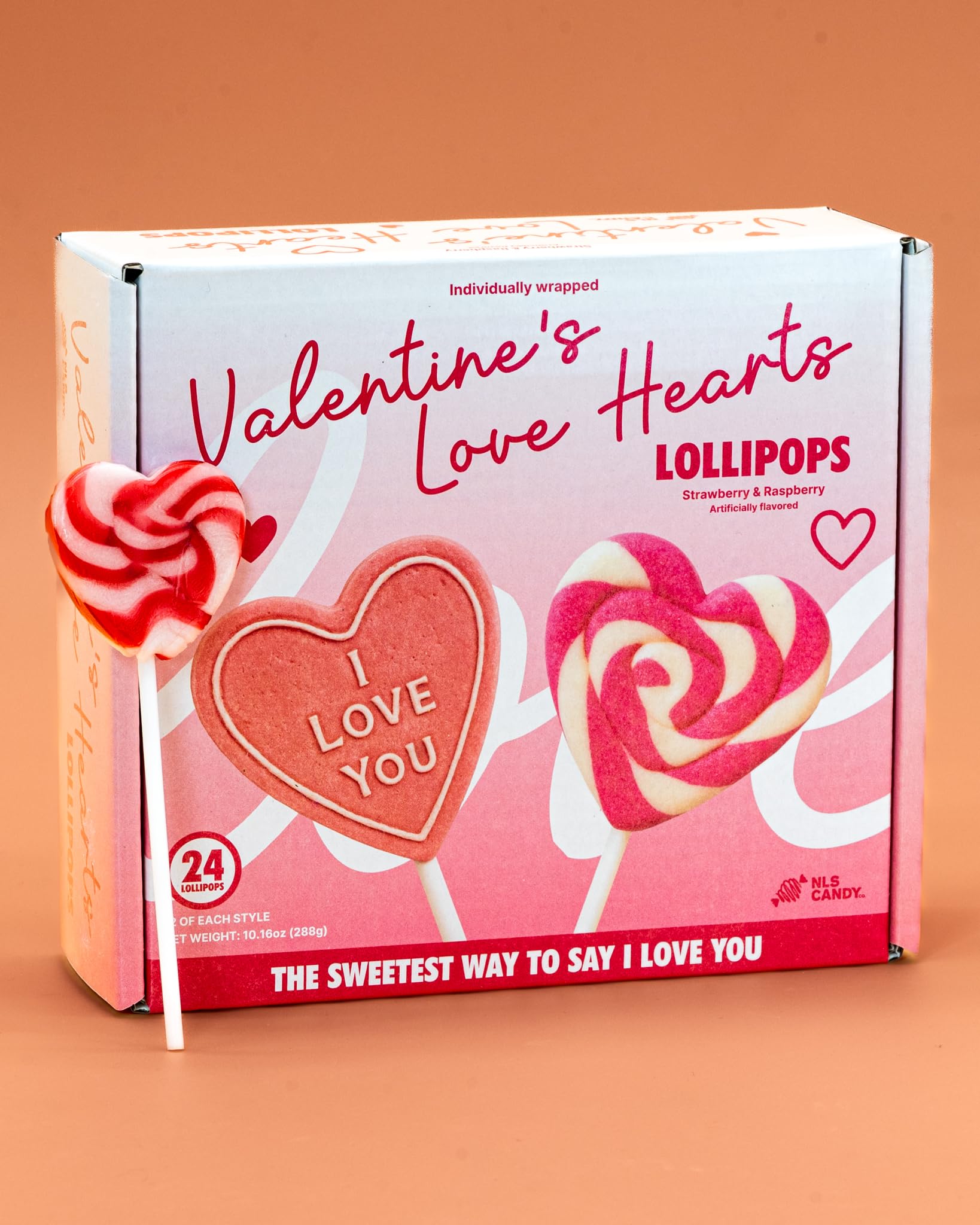 NLS Candy Co. individually wrapped heart sweets for easy sharing.