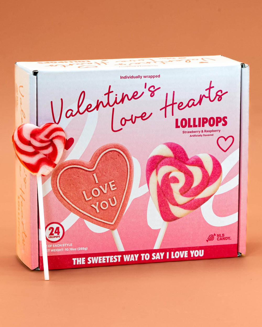 NLS Candy Co. individually wrapped heart sweets for easy sharing.