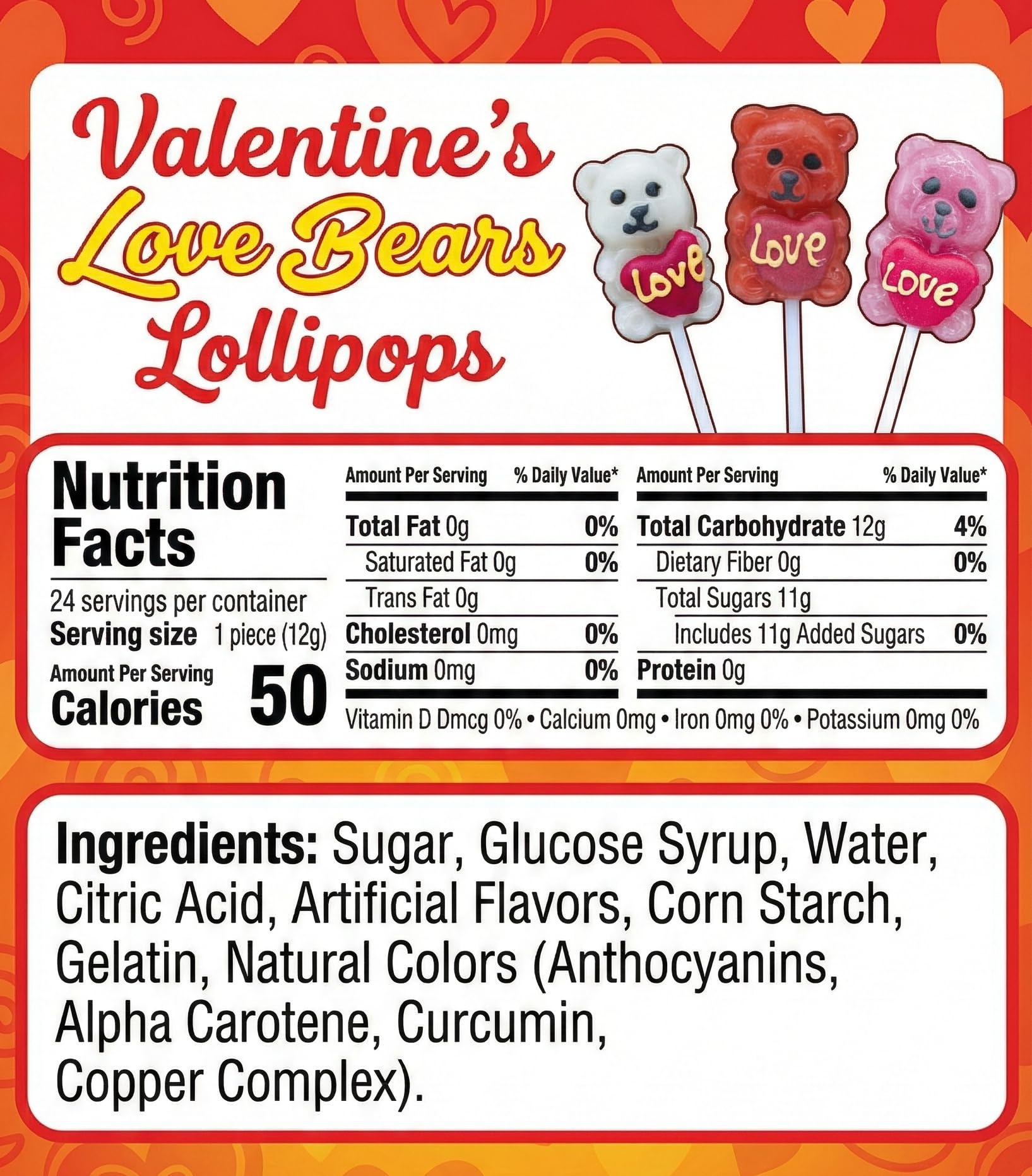 NLS Candy Co. Love Bear lollipops close-up of bear design