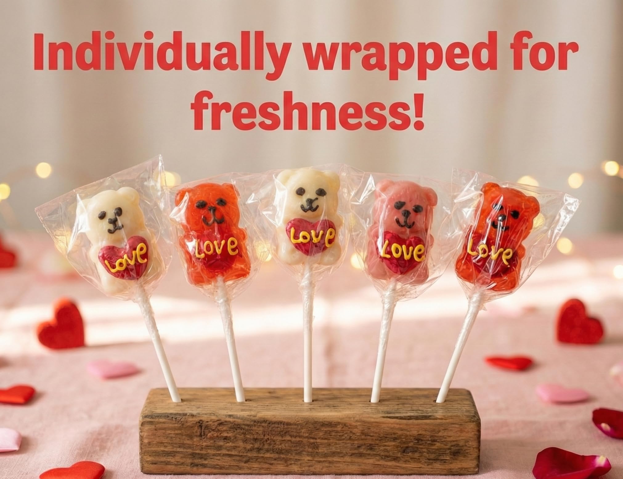NLS Candy Co. Valentine exchanges idea with Love Bear lollipops