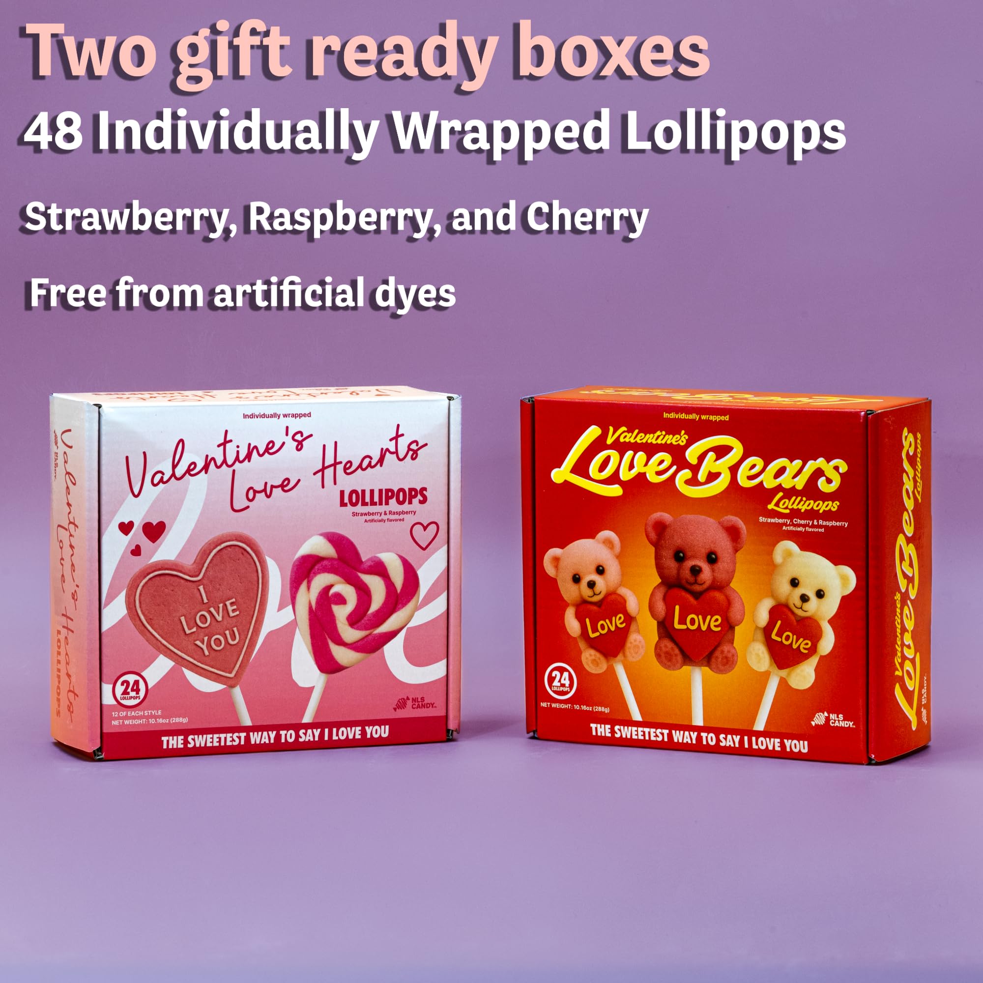 NLS Candy Co individually wrapped pops for hygienic sharing.